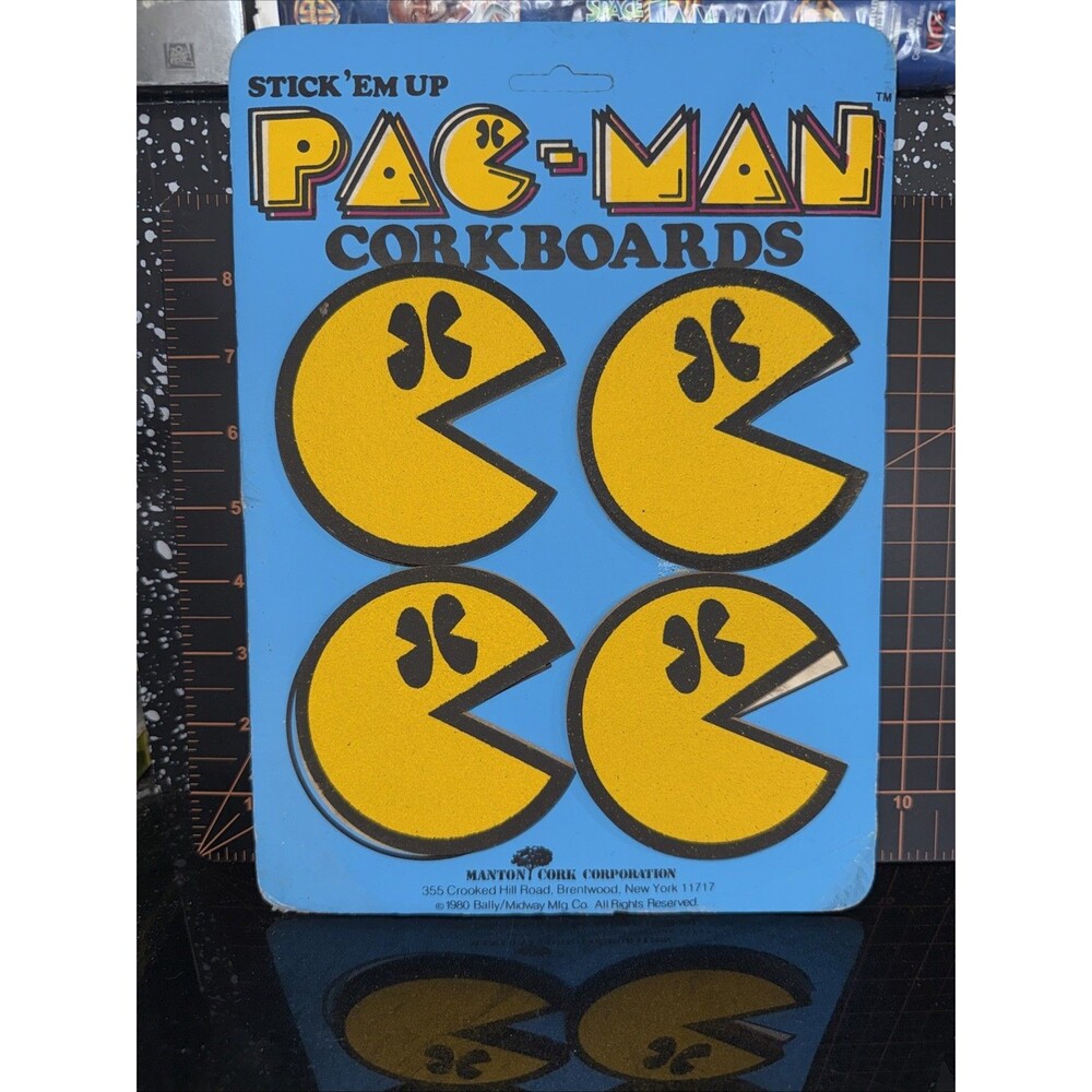 Vintage 1980 Pac-Man Corkboards Mantoni Cork Corporation NOS Arcade Decor